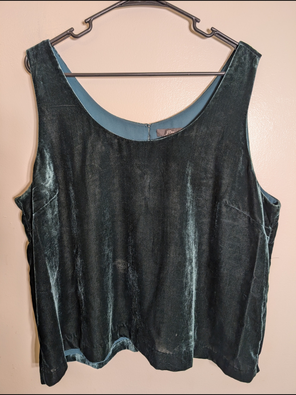 J. Crew Velvet Scoop Tank in Deep Teal